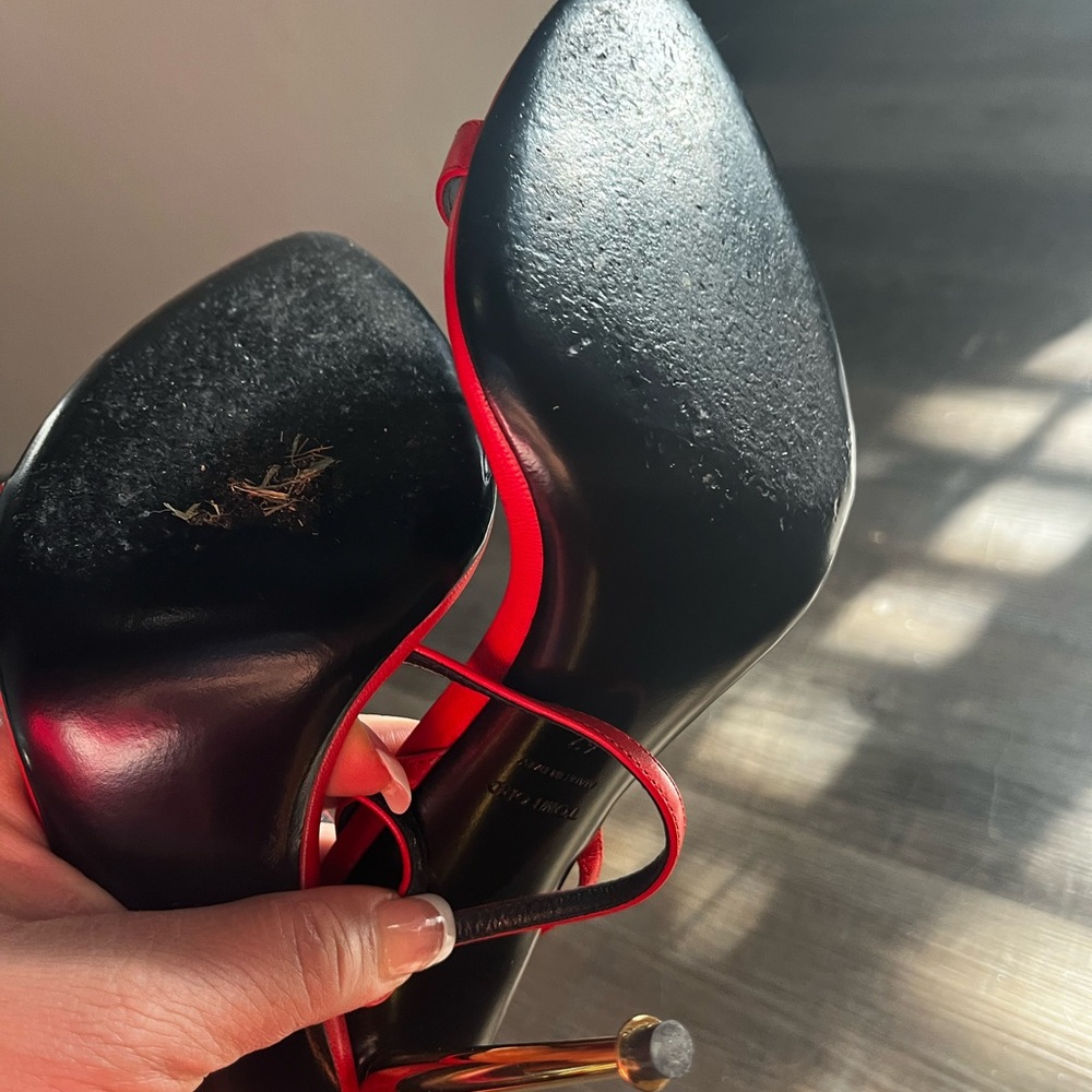 Tom Ford Red Strappy Heels - Picture 5 of 10